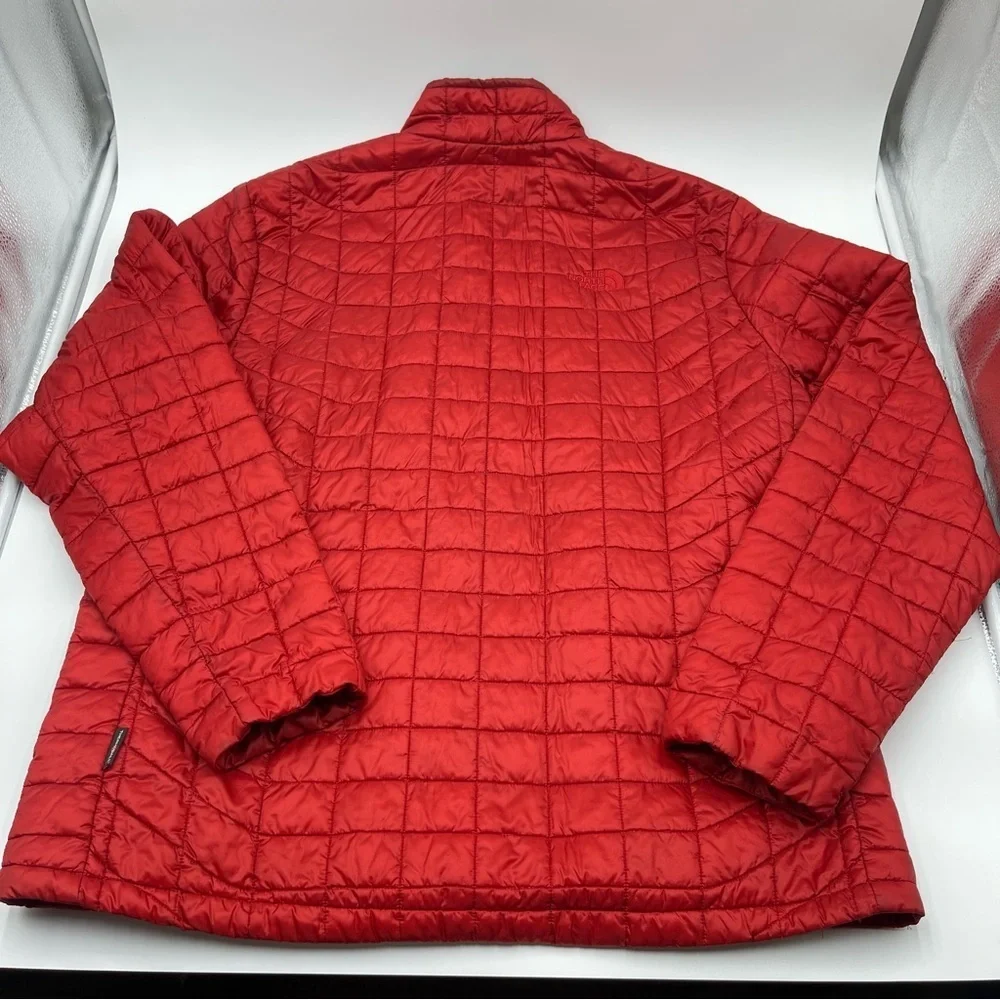 The North Face Mens Thermoball Eco Jacket Red Quilted Puffer Full Zip Sz XLarge